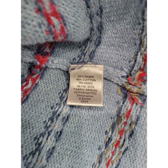 Christopher & Banks Womens Blue Floral Fair Isle Pointelle Cardigan Sweater M - Picture 5 of 8